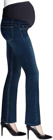 Hybrid & Company Women's Maternity Stretch Jeans | Comfortable stretch denim, bootcut leg style, real pockets, supportive maternity design, suitable for daily use in Saudi Arabia