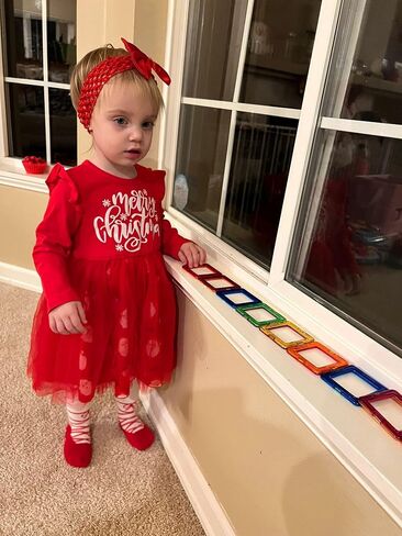 Baby Toddler Girl Christmas Outfit Long Sleeve Christmas Dress Xmas Tutu Dress in Saudi Arabia