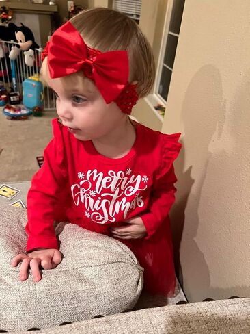 Baby Toddler Girl Christmas Outfit Long Sleeve Christmas Dress Xmas Tutu Dress in Saudi Arabia