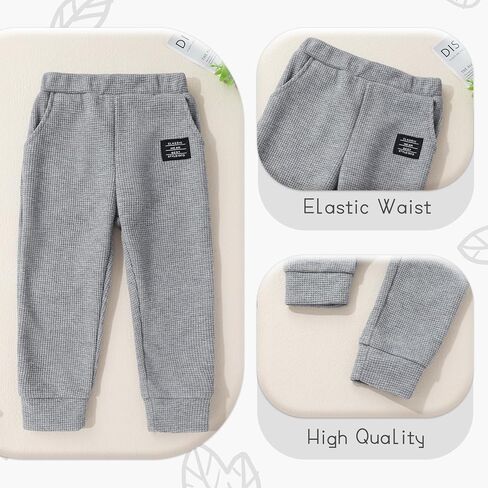 YOUNGER TREE Toddler Baby Boy Clothes Outfits Fall Winter Pullover Long Sleeve Solid Sweatshirt and Pants Sweatsuit Set 1-5T in Kuwait