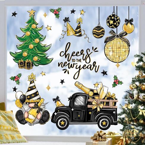 Mfault المسيحية عيد الميلاد المهد نافذة يتمسك 4 أوراق، عيد الميلاد الدينية يسوع الإيمان يا ليلة المقدسة ملصقات الشارات الزينة، الملاك الجمل الحصان خروف الشتاء عطلة المنزل ديكور المطبخ in Kuwait