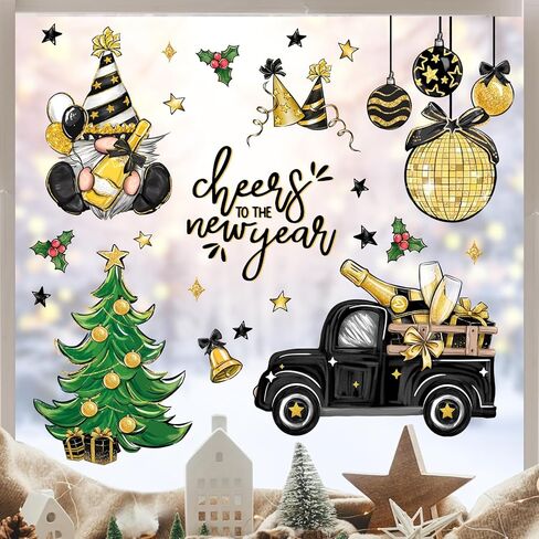 Mfault المسيحية عيد الميلاد المهد نافذة يتمسك 4 أوراق، عيد الميلاد الدينية يسوع الإيمان يا ليلة المقدسة ملصقات الشارات الزينة، الملاك الجمل الحصان خروف الشتاء عطلة المنزل ديكور المطبخ in Kuwait