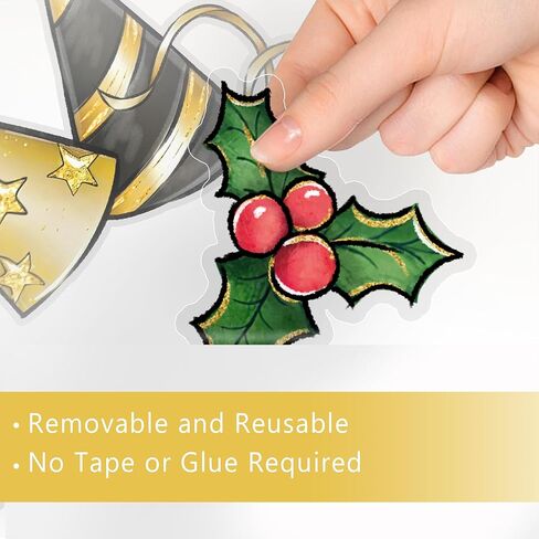 Mfault المسيحية عيد الميلاد المهد نافذة يتمسك 4 أوراق، عيد الميلاد الدينية يسوع الإيمان يا ليلة المقدسة ملصقات الشارات الزينة، الملاك الجمل الحصان خروف الشتاء عطلة المنزل ديكور المطبخ in Kuwait