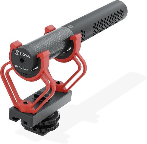 BOYA BY-BM2040 ميكروفون كاميرا خارجي مع حامل للصدمات للكاميرات DSLR وكاميرا فيديو عالمية وميكروفون فيديو قلبي فائق لتسجيل الفيديو ومقابلة يوتيوب ومدونات الفيديو in Kuwait