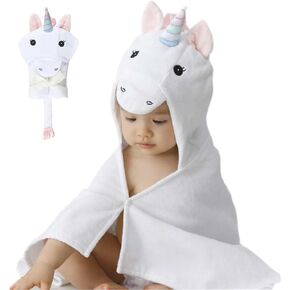 DEIGO Animal Hooded Towel for Newborn to Toddler - Baby Must Haves - Ideal Registry for Baby Boy and Girl Gifts - CRM Bear, Pink, 23.6 Inch×32.3 Inch