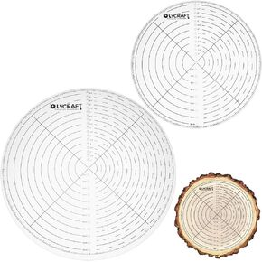 OLYCRAFT 2Pcs Round Center Finder Compass Clear Acrylic Drawing Circle Templates 7.5/10 Inch Diameter Wood Turning Tool Center Finder Tool for Woodworking Wood Turning Lathe Measure Alignment Tools