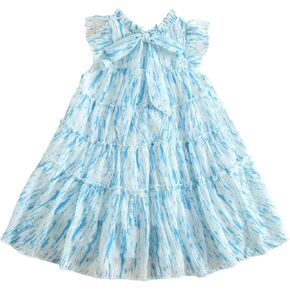 Toddler Girls Summer Chiffon Dress Sleeveless Flowy Swing Party Dresses Size 2-8T