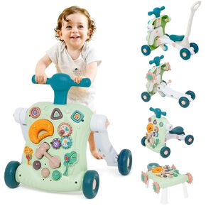Sit to Stand Learning Walker 6 in 1 Baby Learning Walkers Early Education Activity Center Learning Play Toys Toddler Walker Push Toy for Girls Boys