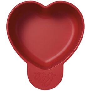 Heart Shaped Platinum Silicone Food Bowl for Toddlers, 13 oz, Made in Korea, Red, BPA Free, Microwave & Dishwasher Safe