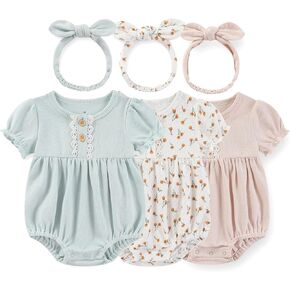 Newborn Baby Girl Bodysuit Suit Baby Clothes Short Sleeve 3 Outfit Bundle Mix Match