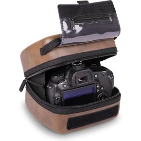 USA Gear Quick Access DSLR Hard Shell Camera Case with Molded EVA Protection, Padded Interior, Holster Belt Loop and Rubber Coated Handle - Works W/Nikon, Canon, Pentax, Olympus and More