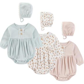 Newborn Baby Girl Bodysuit Suit Baby Clothes Long Sleeve 3 Outfit Bundle Mix Match