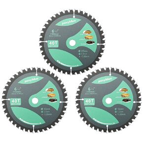 3 Pack 6-1/2 Inch Circular Saw Blade Fine Finish 40-Tooth Thin-Kerf with 5/8" Arbor ATB Framing Saw Blade for Cutting Wood by puxyblue