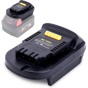 Biswaye Adapter Compatible with DeWalt 20V Max Tools, Compatible with Milwaukee M18 18V Battery to Replacement for DeWalt 20-Volt Battery, ML18DL 20V to 18V Battery Adapter Converter
