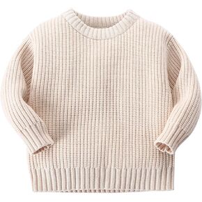 Baby Boys Girls Sweater Long Sleeve Chunky Knitwear Pullover Soft Warm Sweatshirts Outwear Winter 3 Months-5 Years