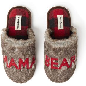 Dearfoams Women's Gifts for Mom Cute Cozy Mothers Day Mama Bear Slipper