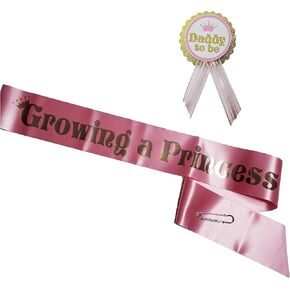 Growing a Princess Baby Shower Sash for Mom to Be to wear at Baby Shower or Baby Sprinkle It's a Girl comes with a Rhinestone Pin