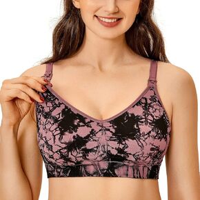 Gratlin Women's Seamless Maternity Nursing Sleep Bra Support Removable Padded Wireless Breastfeeding Bras