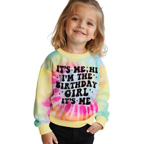 سويت شيرت It's Me I'm The Birth Girl للفتيات الصغيرات والبنات، قمصان لأعياد الميلاد، ملابس الحفلات، بلوفر علوي