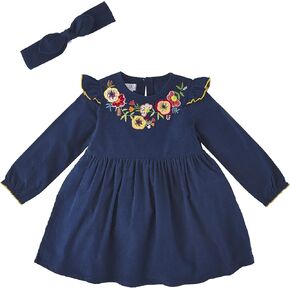 Mud Pie Baby Girls' One Size Mud Pieembroidered Cord Dress