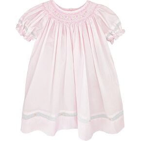 Baby Girls’ Smocked Daygown with Voile Insert, 9 Months, Pink