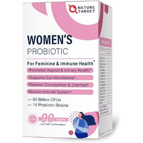 Probiotics-for-Women, Probiotics and Prebiotics, Cranberry and D-Mannose, 50-Billion-CFUs, Organic Probiotics for Digestive Health/Gut Health/Immune Booster/Weight Management, Women's Probiotics