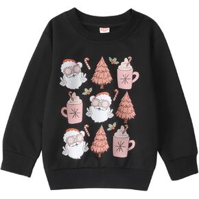 CM C&M WODRO Toddler Kid Christmas Sweatshirt Girls Boys Outfit Xmas Santa Shirt Tops Long Sleeve Pullover Winter Clothes