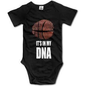 Basketball It's in My DNA Baby Climbing Short Sleeve Onesie 0-6 Month Black