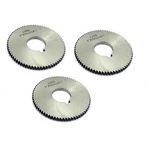 Buyohlic Pack of 3 Pcs Slitting Saw Cutting HSS M2 Blades- Keyway Hole (4 Inch OD x 1 mm Thickness x 1 Inch Bore)