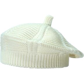 Little Girls Beret Hat French Artist Knit Hat Warm Knitted Beret for Kids Fashion Toddler Baby Beanie (Beige)