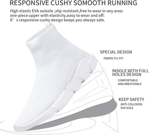 Women's Slip On Socks Sneakers Walking Shoes Running Tennis Athletic Gym Workout Non Slip Athletic Fashion Sneakers in Kuwait