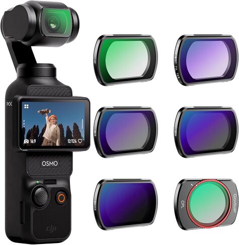 ND/CPL Filter Set Compatible with DJI Osmo Pocket 3, 6 Pack Filter for DJI Pocket 3（UV, CPL, Black Mist, ND16, ND64, ND256） in Saudi Arabia