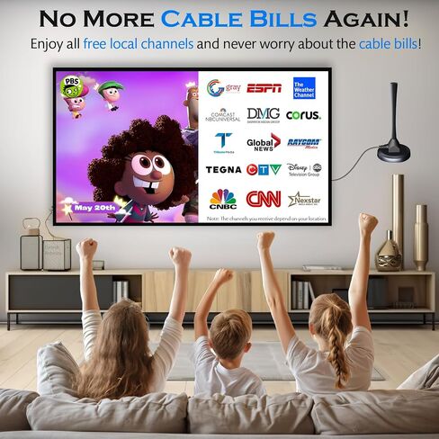 TV Antenna Indoor, 2024 Digital TV Antenna for Local Channels, Amplified HDTV Antennas Outdoor for Smart/Old TV Indoor with Signal Booster 25 FT Cable 360° Reception 4K 1080p in Saudi Arabia