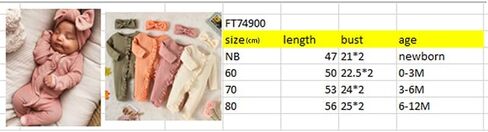 Karwuiio Newborn Baby Girl Clothes Long Sleeve Solid Color Romper Jumpsuits with Headband Infant Coming Home Outfit in Kuwait