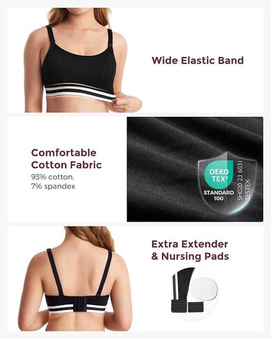 Momcozy Pumping Bra Hands Free، حمالة صدر مطورة لمضخة الثدي مع شريط متسع، حمالة صدر للرضاعة في واحدة، أشرطة قابلة للتعديل باللون الأسود in Kuwait