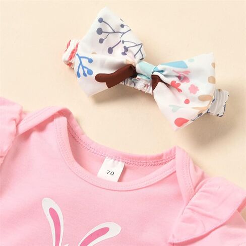 LittleSpring Baby Girl Summer Outfits Ruffle Romper Skirt and Headband 3 Pcs Set in Saudi Arabia