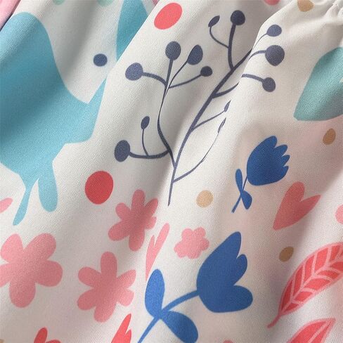 مجموعة ملابس صيفية للفتيات الصغيرات من LittleSpring تنورة رومبير مكشكشة وعصابة رأس مكونة من 3 قطع in Kuwait