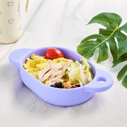 Heart Shaped Platinum Silicone Food Bowl for Toddlers, 13 oz, Made in Korea, Red, BPA Free, Microwave & Dishwasher Safe in Saudi Arabia