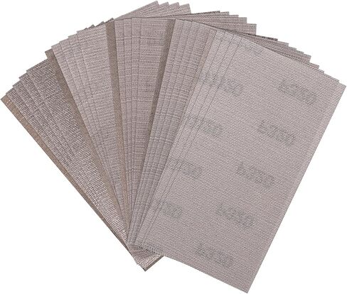 Mesh Sandpaper 9x4.5 inch, Hook and Loop Sanding Disc Dust Free Assorted 80-320 Grit Mesh Sanding Screen Sheets for Auto Wood Drywall Metal Polishing, 20 Pack in Saudi Arabia