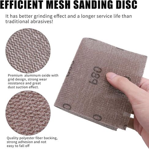 Mesh Sandpaper 9x4.5 inch, Hook and Loop Sanding Disc Dust Free Assorted 80-320 Grit Mesh Sanding Screen Sheets for Auto Wood Drywall Metal Polishing, 20 Pack in Saudi Arabia