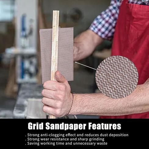 Mesh Sandpaper 9x4.5 inch, Hook and Loop Sanding Disc Dust Free Assorted 80-320 Grit Mesh Sanding Screen Sheets for Auto Wood Drywall Metal Polishing, 20 Pack in Saudi Arabia