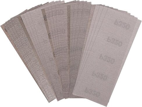Mesh Sandpaper 9x4.5 inch, Hook and Loop Sanding Disc Dust Free Assorted 80-320 Grit Mesh Sanding Screen Sheets for Auto Wood Drywall Metal Polishing, 20 Pack in Saudi Arabia