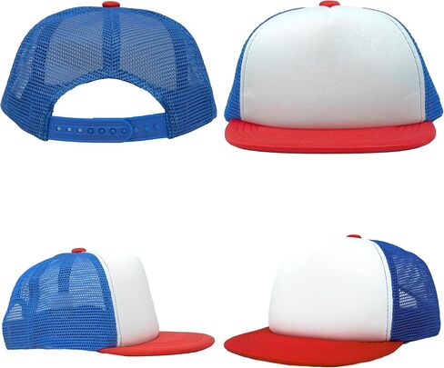 Funky Junque 2 Pack Kids Cap - Dude - Black/White & Cool Kid - Red/White/Royal Blue(M/L - 2-9 Years) in Saudi Arabia