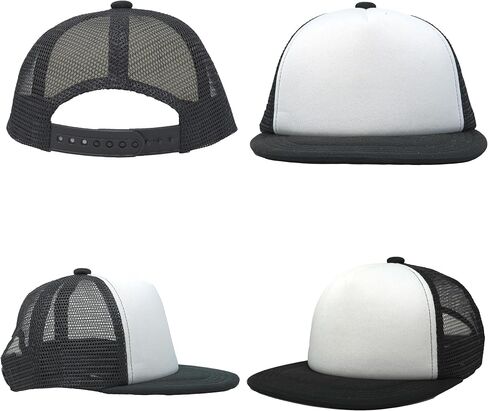 Funky Junque 2 Pack Kids Cap - Dude - Black/White & Cool Kid - Red/White/Royal Blue(M/L - 2-9 Years) in Saudi Arabia