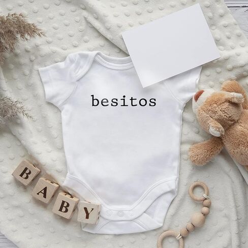 Printique Organic GOTS certified baby onesie unisex bodysuit 0-18 months - Cute Spanish Quotes in Kuwait