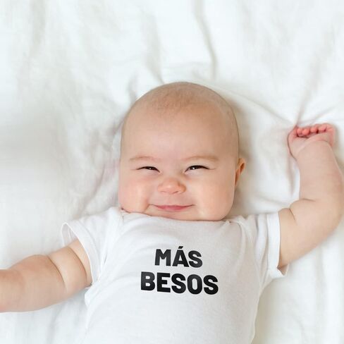Printique Organic GOTS certified baby onesie unisex bodysuit 0-18 months - Cute Spanish Quotes in Kuwait