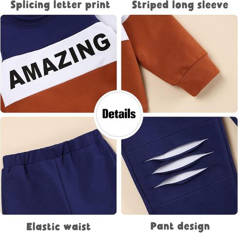 ملابس أطفال أولادي بأكمام طويلة وبلوزات وسراويل للأطفال الصغار ملابس خريفية للأولاد 18M-6T in Kuwait