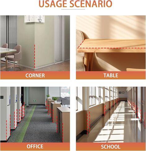 Clear Screws Installation Wall Corner Protectors, Thickened L-Shaped Peel and Stick Furniture Edge Shields & Guards for Sharp Wall, Door Frame, Table (2pcs x 39.4’’L x 1.97’’W) in Saudi Arabia