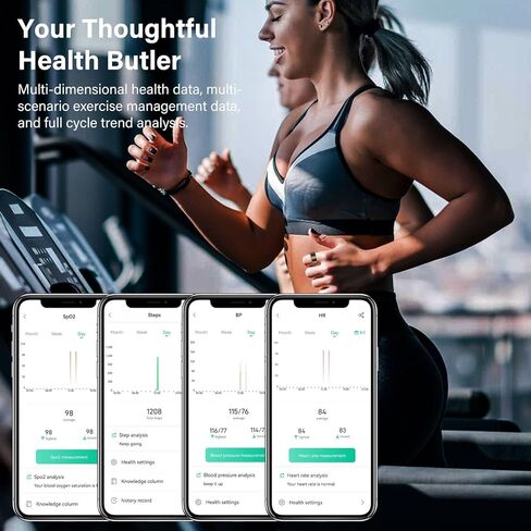 Smart Ring Fitness Tracker Ring for Men Women - Health Sleep Heart Rate Step Blood Oxygen Blood Pressure Tracker, IP68, No App fee, Remote Photography, Utra Battery Life, Family Care (9#) in Saudi Arabia