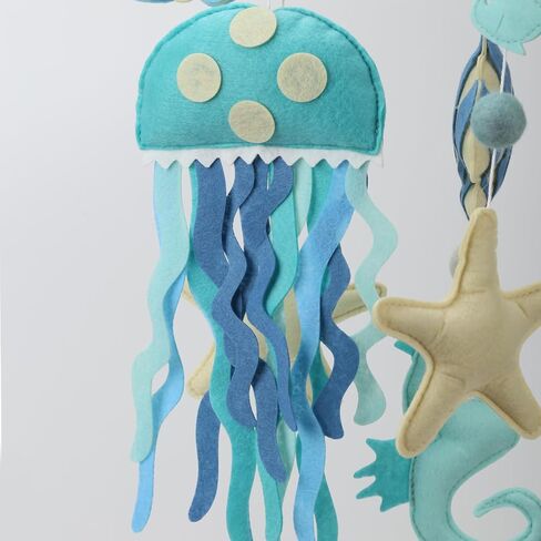 Baby Crib Mobile - Safari (Elephant, Lion, Zebra, Giraffe) - Sea Creature (Octopus, Seahorse, Turtle) - Bear - Nursery Decoration Mobile and Baby Shower for Boys & Girls (Sea Creature Wonder) in Saudi Arabia
